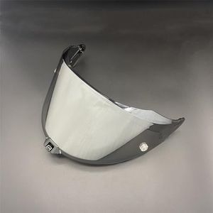 Motorhelm vizier lens, Helmvizier, R2R Helmschild for KYT R2R Motorhelm Vizier Gezichtsscherm Uv-bescherming Hoge sterkte Capacetes Accessoires (Zwart - Alleen for gebruik overdag)(Silver-day Use Only