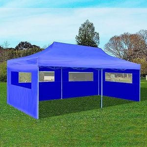 Gazon & Tuin Blauw Opvouwbare Pop-up Party Tent 3 x 6 m Huis & Tuin