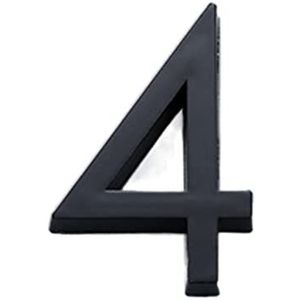 Huisnummerplaten exterieur zelfklevend glanzend huisnummer deurplaat bord buiten hotel kamernummer zwarte brievenbus toilet bord deurnummers (kleur: zwart 4)