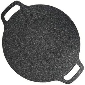 Koreaanse grillplaat, 32 cm, ronde anti-aanbakpan, outdoor, camping, draagbare grillpan met handvat, aluminiumlegering, Korea kookplaat, grillopzetstuk voor gasfornuis, Koreaanse kookplaat,