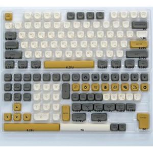 QPSJXN KBDIY KOA KEYCAPS 140 PBT KEYCAP MOA Japanse Koreaanse Russische stijl 7U ISO voor mechanische toetsenborden (Glimmer-RU)