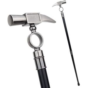 De Bouwers Buddy Cane - Opvouwbare Wandelstok Met Hamerontwerp, 3 Verstelbare Secties voor Stabiele Ondersteuning, Hulpmiddelen, 36,6 Inch