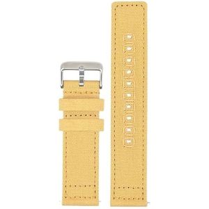 Mesh laboratoriumzeef, testzeven Nylon Canvas Band 18mm 19mm 20mm 22mm 24mm Horloge Universele Sport Quick Release Armband band(Beige,22mm)