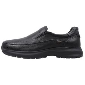 Fluchos Heren Leren Sport Loafer 1288, Zwart/Wit, 43 EU