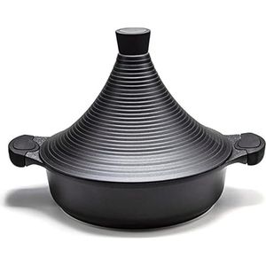 Darna | Luxe Aluminium Tajine inductie| Tagine marokko | Geschikt voor 4-8 personen - Inductie - Zwart