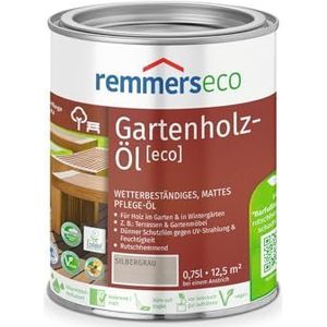 Remmers Tuinhoutolie [eco] patina patinagrijs, 0,75 liter, duurzame grijze houtolie op waterbasis voor binnen en buiten, milieuvriendelijk, veganistisch, antislip, natuurlijke grijstinten voor hout