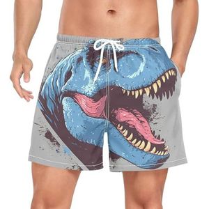 Niigeu Cartoon Blue Baby Dinosaur mannen zwembroek shorts sneldrogend met zakken, Leuke mode, S