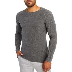 Leif Nelson Gebreide trui voor heren LN-20729, Antraciet, M