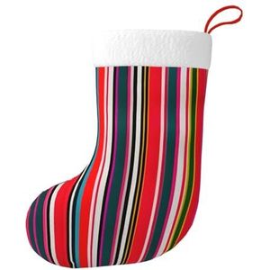 MGGAklp Kleurrijke Strepen Print Kerst Kousen Snoep Zakken Voor Familie Vakantie Party Kerstboom Decoraties