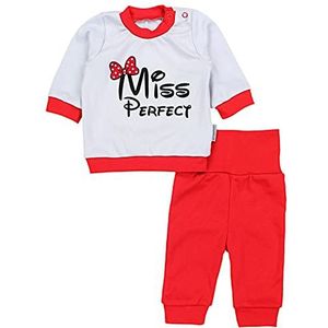 TupTam Baby Girl Outfit Lange Mouwen Shirt met Print Broekje Baby Kleding 2 Stuks, Miss Perfect Grijs/Rood, 56