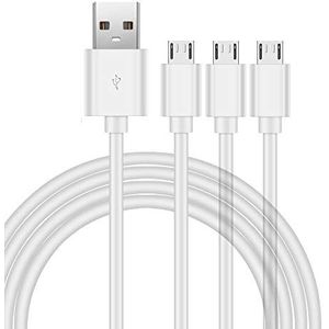 3 Pack USB C Kabel 3M, Hoge snelheid 2.0 USB A Mannelijk naar Type C, Sync Oplaadkabel voor Android Telefoon, LG G4, HTC en Tabletten (Wit)