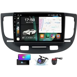 Android 13 Autoradio 9 Duim Touch Display Voor Kia RIO 2 RIO2 2005-2011 Met Draadloze Carplay Android Auto/GPS/4G WiFi/FM RDS DAB+/Buletooth 5.0/Bediening op het stuur + Camera DVR(A,NF-3)