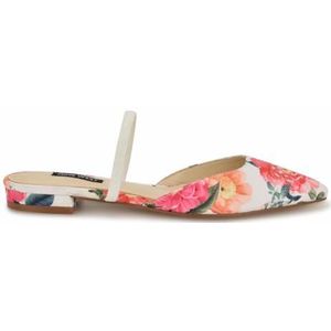 Nine West Gorga, damespantoffels, Witte zomerbloemen print Multi 140, 38 EU