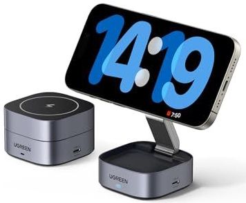 UGREEN - MagFlow - Opvouwbaar Oplaadstation - Compatibel met MagSafe - Zwart
