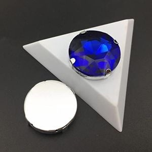 7 stks naai op glas kristal ronde baoshihua met klauw strass multi kleuren 27 mm opnaaistenen platte top-kobalt, 12 mm 20 stks, steen in zilveren klauw