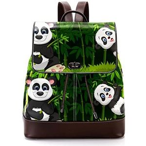 Gepersonaliseerde schooltassen boekentassen voor tiener cartoon moeder en baby Panda in de klimmen Bambo, Meerkleurig, 27x12.3x32cm, Rugzak Rugzakken