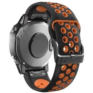 22 26mmQuickFit Siliconen Horlogeband fit for Garmin Instinct 2X Solar Strap Instinct 2 Fenix ​​7 7X 6 6X Horlogeband Armband Accessoires (Color : Black orange, Size : 22mm Fenix 5 5Plus)