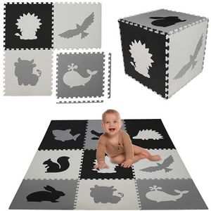 Foam puzzelmat 9 stukjes Dieren 60x60x1cm