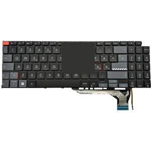 IT Hebreeuws laptoptoetsenbord met achtergrondverlichting voor ASUS, Vivobook, Pro 16X, OLED K6604 oranje ESC-toets 0KNB0-582JIT00(Silver)