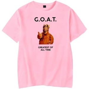 LXXMSN Ricky Stanicky Alf Goat Greatest of All Time T-Shirt Movie Series Crewneck Casual Katoen Bedrukt T-shirts Unisex,Roze,XS