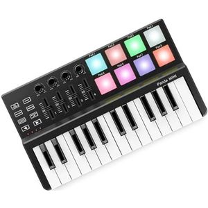 Controller Met 25 Toetsen Toetsenbord Piano Mini Draagbaar USB-toetsenbord Met RGB-achtergrondverlichting Pads Toetsenbordinstrumenten Draagbaar Keyboard Piano (Color : 03)