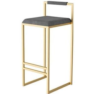 Ijzeren Barkruk Nordic Hoge Kruk Thuis Keuken Eiland Kruk Binnen Woninginrichting Winkel Receptie Stoel Eetkamerstoel Hoogte 55cm (Color : Gold, Size : Gray)