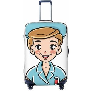 WSOIHFEC Cartoon verpleegster afbeelding Print Bagage Cover Elastische Wasbare Koffer Cover Anti-Kras Bagage Case Covers Reizen Koffer Protector Bagage Mouwen Voor 18-32 Inch Bagage, Zwart, L