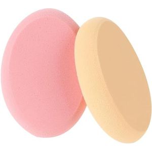 Guozihao 2 stuks ovale puff beauty egg foundation spons professionele make-up spons voor oogfoundation blush toepassing voorhoofd wangen, droog en nat (huidskleur en roze)