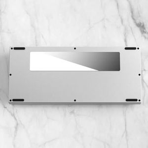 QPSJXN CNC-hoes van aluminium voor 75% mechanisch gamingtoetsenbord, doe-het-zelf Rapid Trigger (zilver wit)