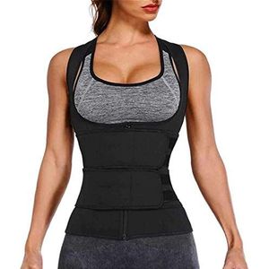 Zweetriem For Gewichtsverlies Korset Dames Afslankende Sauna Shirt Taille Shaper Fitness Saunapak Heet Polymeer Saunavest Dames Body Shaper (Color : Noir, Size : XXL)