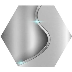 DEQORI Hexagon Wandbehang, zelfklevend, 55 x 47,6 cm, gepolijst oppervlak, textielcanvas, verwijderbaar, decoratief en vormvast, voor woonkamer, kantoor, hal of kinderkamer