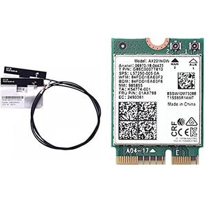 Dewedrt AX201NGW WiFi-kaart met 2 x antenna 2,4 GHz + 5 GHz WiFi 6 3000 Mbps M.2 CNVio2 Bluetooth 5.1 wifi-adapter voor Win10