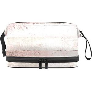 Grote capaciteit reizen cosmetische tas,Hout,Make-up tas,Waterdichte make-up tas Organizer, Meerkleurig, 27x15x14 cm/10.6x5.9x5.5 in
