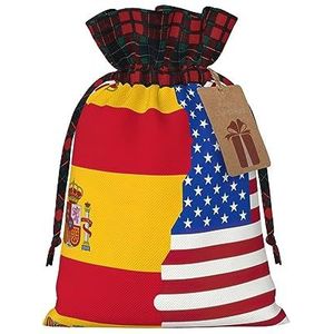 Amerikaanse Spanje vlag gekleurd, kerst decor, trekkoord Gift Bag, Halloween en verjaardag cadeau zakken, multifunctionele herbruikbare geschenkzakken