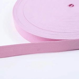 Gekleurde elastische banden 20 mm platte naai-elastiek voor ondergoed, broeken, beha, rubberen kleding, decoratieve zachte tailleband, elastisch-roze-20 mm 5 yards