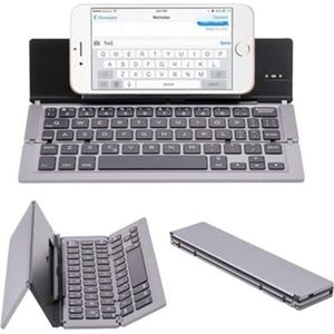 Folding keyboard -PYRIOLHI- Mobile tablet computer three system universal - Wireless Bluetooth keyboard - multimedia folding wireless keyboard(Gray)
