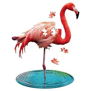 Madd Capp 884009 Shape Puzzel Junior Flamingo, contourpuzzel, 100 stukjes, voor kinderen en volwassenen, meerkleurig