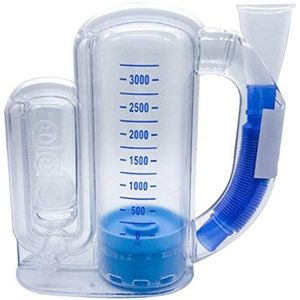 BSTOB Ademhalingsapparaat, spirometrie trainingsapparaat 3000 ml/5000 ml, longfunctietester, voor ademhalingstraining voor kinderen