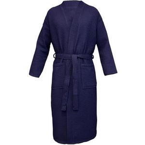 Octopus Wafelpiqué badjas voor heren, 2 zakken, riem, capuchon, Ökotex Standard 100, van 100% katoen f5717, blauw (1493), S