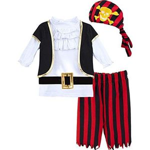 MOMBEBE COSLAND Baby jongens piraat outfit carnaval kostuum kleding set wit 18-24 maanden