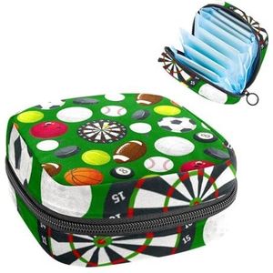 Maandverband Opbergtas, Menstruatiecup Pouch Tampon Bag, Menstruatie Pads Houder Organizer voor Vrouwen Meisjes, Sport Voetbal Baseball Patroon