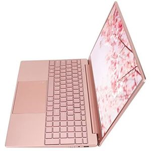 Mini-Laptop 15,6-Inch Intel N5095 100-240V Roze Studentenlaptop met 2K-Resolutie (16+256G EU-stekker)