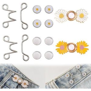 TRKETK 4 sets broek taille versteviging, afneembare knopen pinnen herbruikbare tailleband versteviging Jean taille gesp geen naaien vereist knop regelaar voor losse jeans jurk te grote taille pinnen