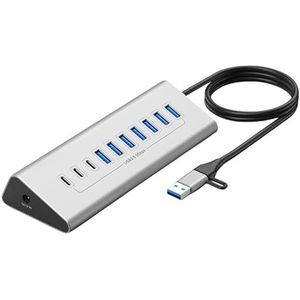 alloneslife USB 3.0 Type C hubs meerdere USB-splitters 7/10 poorten meerdere uitbreidingen voeding USB-hubs warmteafvoer voor pc