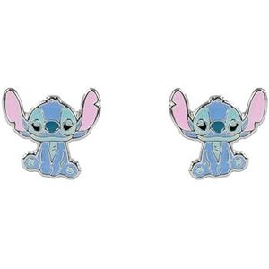 Disney Stitch Stud Oorbellen, Eén maat, verzilverd messing, Geen edelsteen