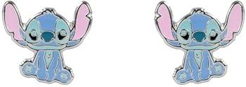 Disney Stitch Stud Oorbellen, Eén maat, verzilverd messing, Geen edelsteen