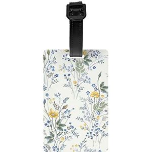 Bagagelabel voor koffer koffer tags identificatoren voor vrouwen mannen reizen snel ter plaatse bagage koffer blauw bloem bloemenpatroon rozen