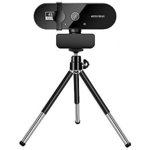Webcams, Webcam 4K 1080P Mini Camera 2K Full HD Webcam Met Microfoon 15-30fps USB Web Cam for PC Laptop Video Schieten Camera(4K With Tripod)