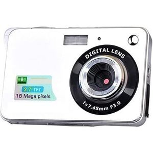 Videocamera, Digitale Camera 2.7 Inch TFT Scherm 5.0MP Anti-shake 8X Digitale Zoom 1800w Pixel Video Camera Selfie camera(With 8GB SD Card,Silver)