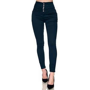 Elara Dames Jeans Stretch Skinny High Waist Chunkyrayan EL60-1 Dunkelblau-42 (XL)
